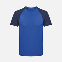 Футболка спортивная унисекс Vortex, темно-синяя с ярко-синим