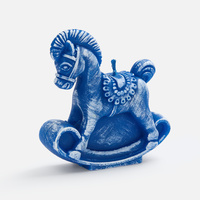 Свеча фигурная «Лошадка-качалка», синяя