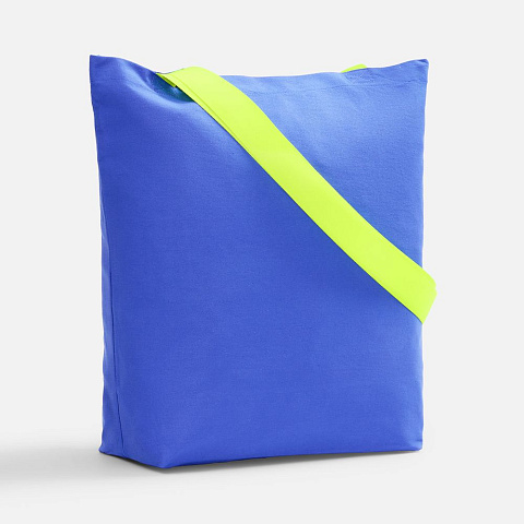 Шопер B5, синий с широкими желтыми ручками - рис 2.