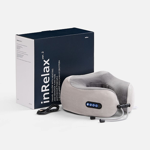 Дорожная подушка-массажер inRelax, ver.2, серая - рис 15.