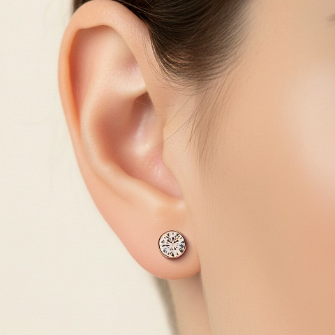 Пусеты Silk Fiore Luna SWE298 S RG - рис 2.