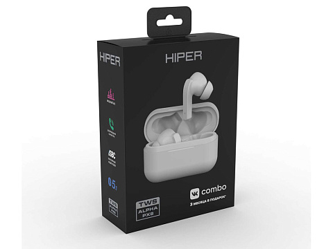 Беспроводные наушники HIPER TWS Alpha PX8 (HTW-APX8) Bluetooth 5.0 гарнитура, Белый (Р) - рис 4.