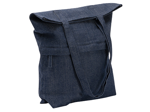 Сумка из переработанной джинсовой ткани Крик (Kirk), синий - рис 2.