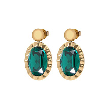Серьги TIVOLA UNICA big (G/P) Emerald 2,65cm Qudo 332049
