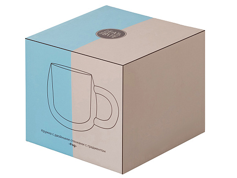 Кружка с двойными стенками с широкой ручкой и градиентным покрытием Fog, красный - рис 5.