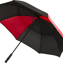 Джефф 30-дюймовый ветрозащитный зонт-трость, красный/черный