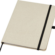 Блокнот в твердом переплете Tutico из органического хлопка, натуральный/черный