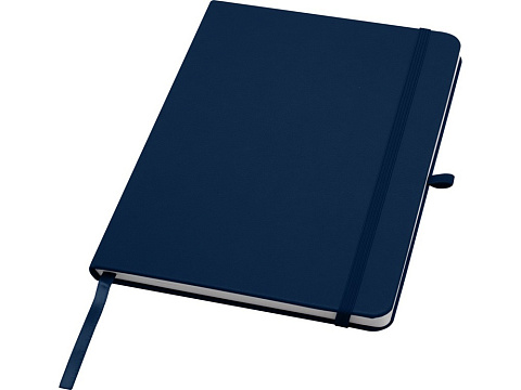 Teak блокнот А5 из переработан. материала в твердой обложке с линован. страницами - Темно - синий
