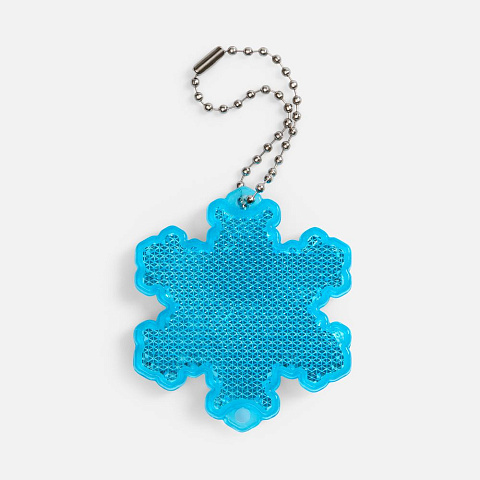 Пешеходный светоотражатель с цепочкой «Снежинка», синий - рис 2.