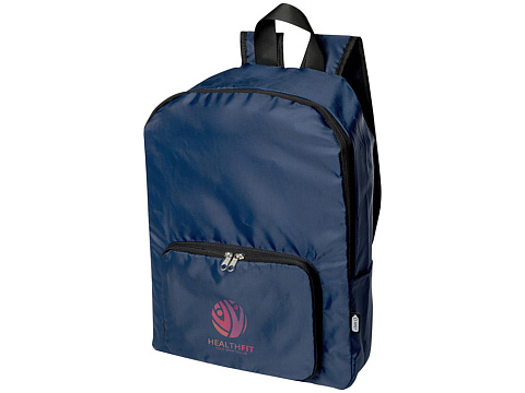 Складной рюкзак EcoFold объемом 15 л из переработанного ПЭТ-пластика - Темно - синий - рис 4.