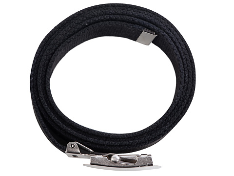 Ремень на пояс Canvas из ткани с металлической пряжкой, черный - рис 6.