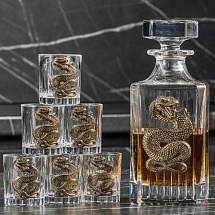 Подарочный набор стопок c штофом Мудрость Змеи