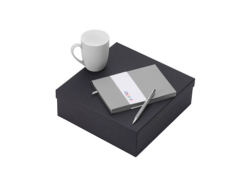 Подарочный набор с блокнотом С1, металлической ручкой и кружкой, серый