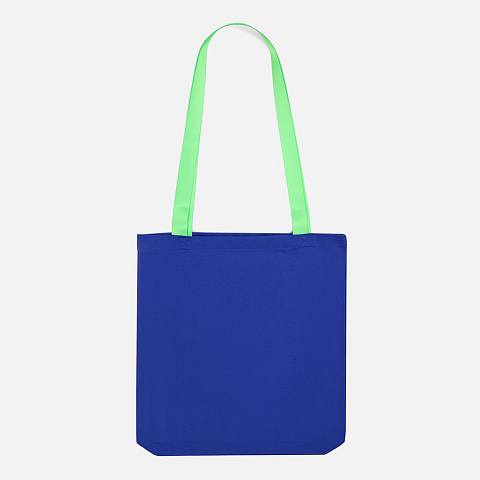 Шопер B4, синий с зелеными ручками - рис 3.