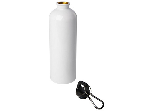 Одностенная бутылка для воды с карабином Oregon, изготовленная из нержавеющей стали, сертифицированной по стандарту RCS, объемом 750 мл - Белый - рис 3.
