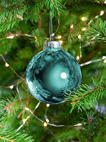 Елочный шар Finery Gloss, 8 см, глянцевый бирюзовый - рис 6.