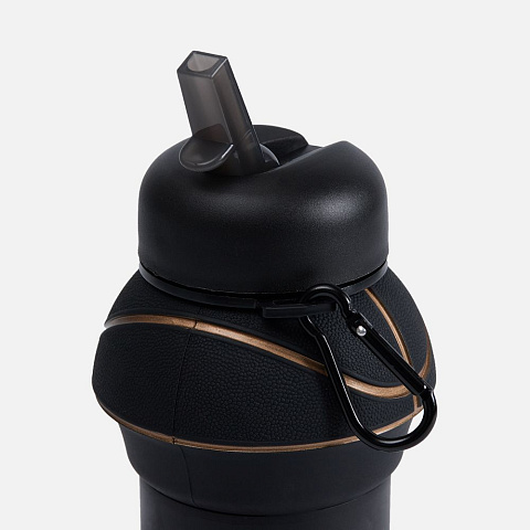 Складная бутылка для воды Basketball Flex, черная - рис 5.