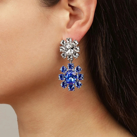 Серьги LINA SS SAPPHIRE/CRYSTAL Dyrberg Kern *440061 - рис 2.