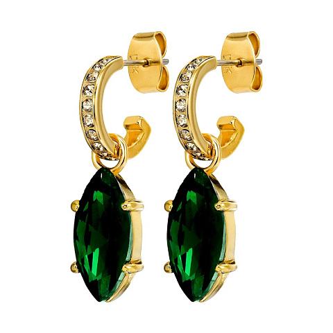 Серьги JUNIPE SG EMERALD GREEN Dyrberg Kern 470002 - рис 3.
