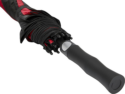 Джефф 30-дюймовый ветрозащитный зонт-трость, красный/черный - рис 6.