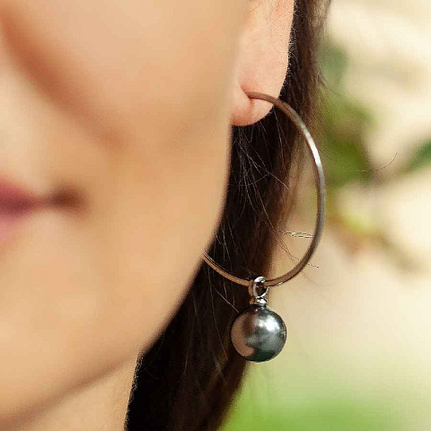 Серьги Graphite Pearl Possebon *A0063.3 BW - рис 2.