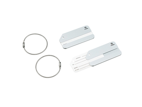 Бирка для багажа TORBER, серебристый, 8,0 х 4,0 см, алюминиевый сплав