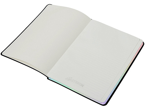 Блокнот А5 в гибкой обложке Fellini с голографическим срезом, черный - рис 4.