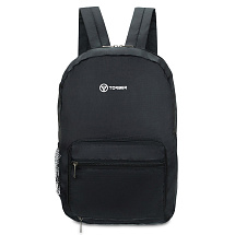 Рюкзак складной TORBER, черный, полиэстер, 49x33x12 см