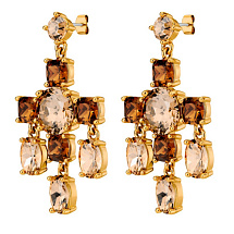 Серьги LEONORA SG GOLDEN /BROWN Dyrberg Kern 450000