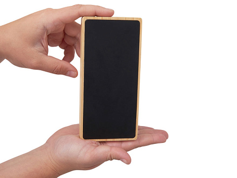 Внешний аккумулятор с подсветкой лого и солнечной панелью Reedia S1, 10000 mAh, бамбук, черный - рис 9.