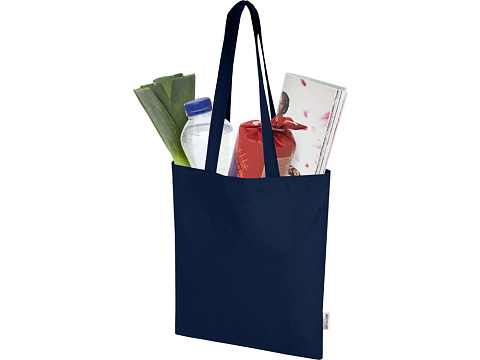 Мадрас Блэнд эко-сумка из переработанного хлопка GRS плотностью 140 г/м² объемом 7 л - Темно-синий - рис 3.