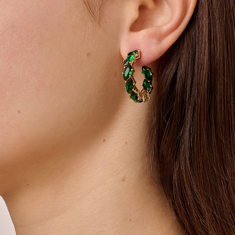 Серьги TAMARIN SG EMERALD GREEN Dyrberg Kern 470017 - рис 4.