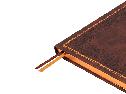 Ежедневник недатированный А4 Royal, коричневый с бронзовым срезом - рис 4.