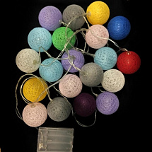 Гирлянда с разноцветными шариками на батарейках