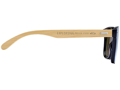 Солнцезащитные очки Tan с бамбуковыми дужками - Cиний - рис 4.