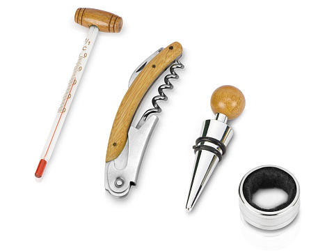 Набор аксессуаров для вина Бомонт, коричневый замочек - рис 2.