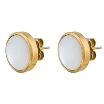 Пусеты Сфера SHELL WHITE Fiore Luna *AE02913-2 BW/G
