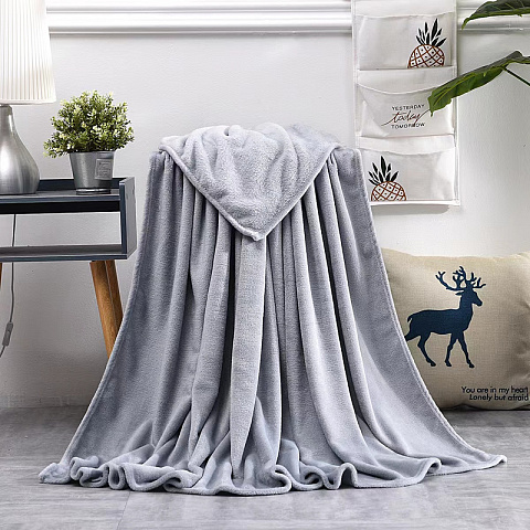 Плед флисовый SUPER SOFT COMFORT TRAVEL, серый - рис 4.