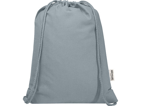 Oregon Blend сумка на шнурке из переработанного материала сертифицированного согласно GRS, плотностью 140 г/м², объемом 5 л - Серый - рис 2.