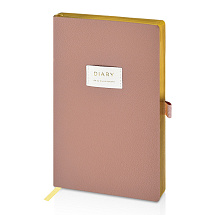 Ежедневник недатированный А5 Morandi. Пыльная роза с нашивкой, пыльно-розовый