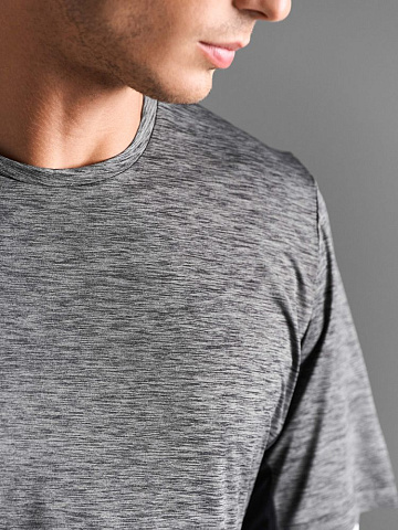 Футболка спортивная унисекс Storm, черный меланж - рис 6.