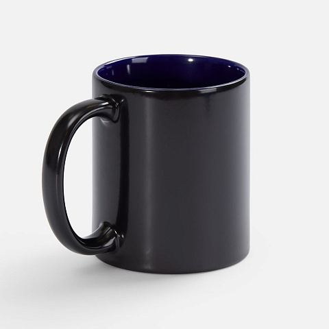Кружка-хамелеон On Display, глянцевая, черная с синим - рис 3.