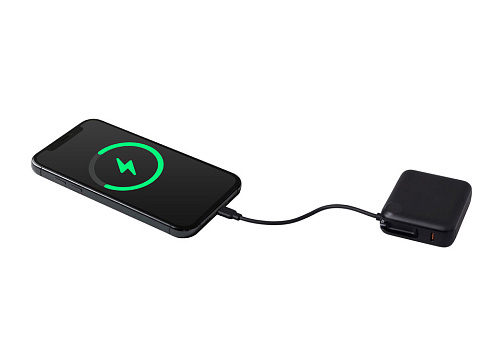 Внешний аккумулятор со встроенным кабелем Liri, QC/PD, 10000 мАч, черный - рис 9.