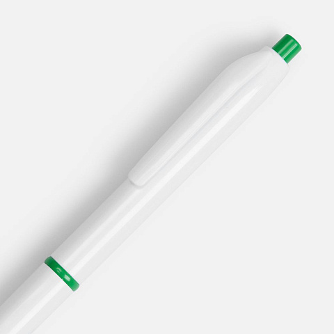 Ручка шариковая Bright Pop, белая с зеленым - рис 4.