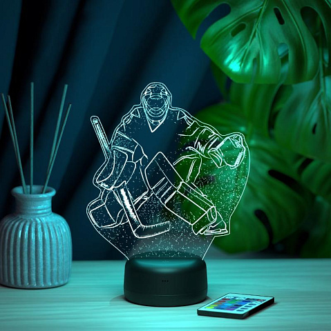 Именной 3д светильник Хоккеист - рис 2.
