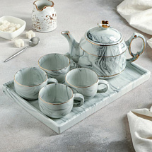 Чайный набор на подставке Мрамор