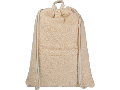 Шерпа рюкзак со шнурком из переработанной шерпы GRS объемом 9 л, бежевый - рис 2.