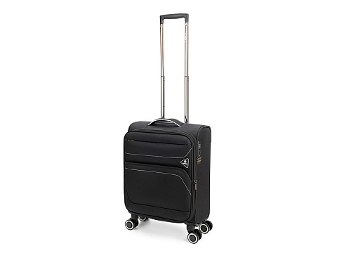 Чемодан TORBER НЕРО, чёрный, переработанный ПЭТ, 40 х 20 х 55 см, 37 л