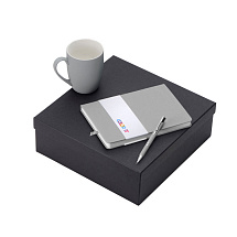 Подарочный набор с блокнотом С2, металлической ручкой и кружкой, серый