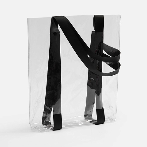 Шопер Clear Fest, ver.2, прозрачный с черными ручками - рис 2.